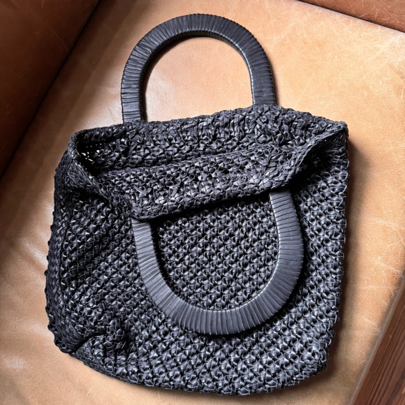 Genuine soft Leather woven black bohemian bag designer handmade vintage vibes - Picture 9 of 17